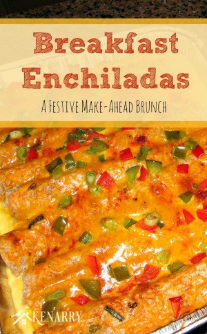 A pan of breakfast enchiladas