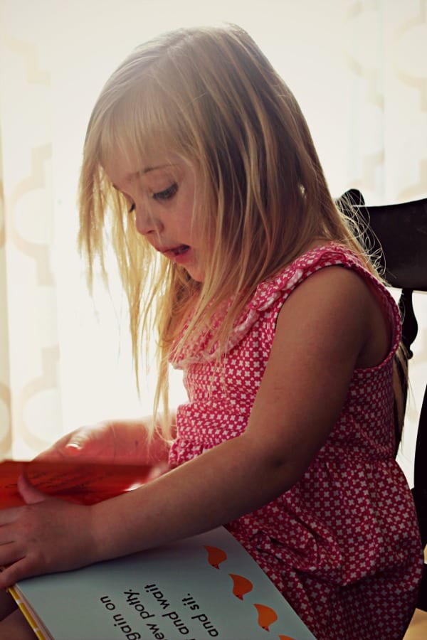 A girl reading a book