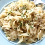 Crockpot Chicken and Noodles - a comforting, home cooked meal made right in your slow cooker. This is a family favorite!