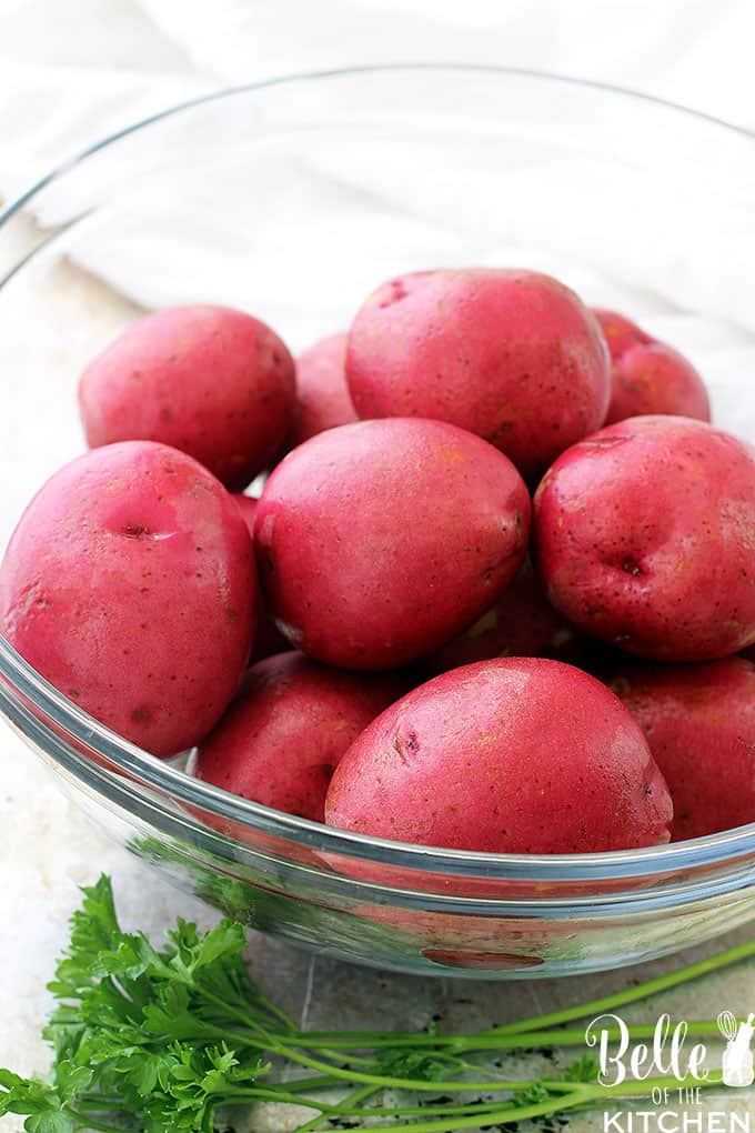 A bowl of red potatoes