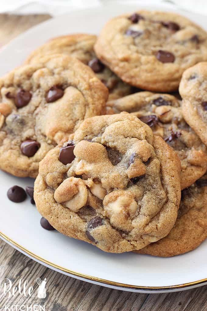 plate of chocolate chip cookies