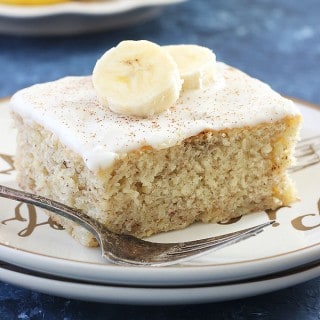 This Banana Cake with Vanilla Frosting is my favorite way to use up overripe bananas! So yummy and delicious!
