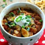 This Vegetarian Chili is ready in 30 minutes and will blow you away with flavor! It's delicious and comes together in one pot for an easy, healthy dinner.