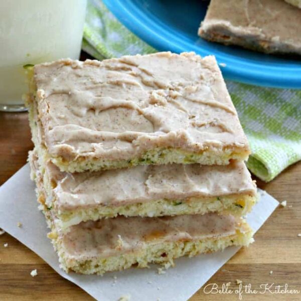 Cinnamon Frosted Zucchini Bars Recipe Belle of the Kitchen