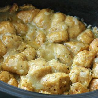 These Slow Cooker Chicken and Dumplings are an easy version of the comfort-food classic that simmers away all day in the crockpot.