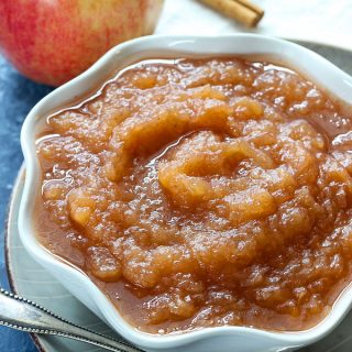 This Crockpot Cinnamon Applesauce is super easy to make and only requires four simple ingredients! It's the perfect snack and tastes amazing when it's warm!