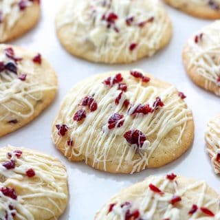 These Cranberry Bliss Bar Cookies are the ultimate holiday dessert! They are a true-to-taste copycat of the popular Starbucks treat, and are easy to make right at home!