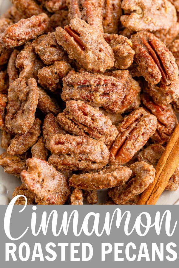 a pile of cinnamon roasted pecans