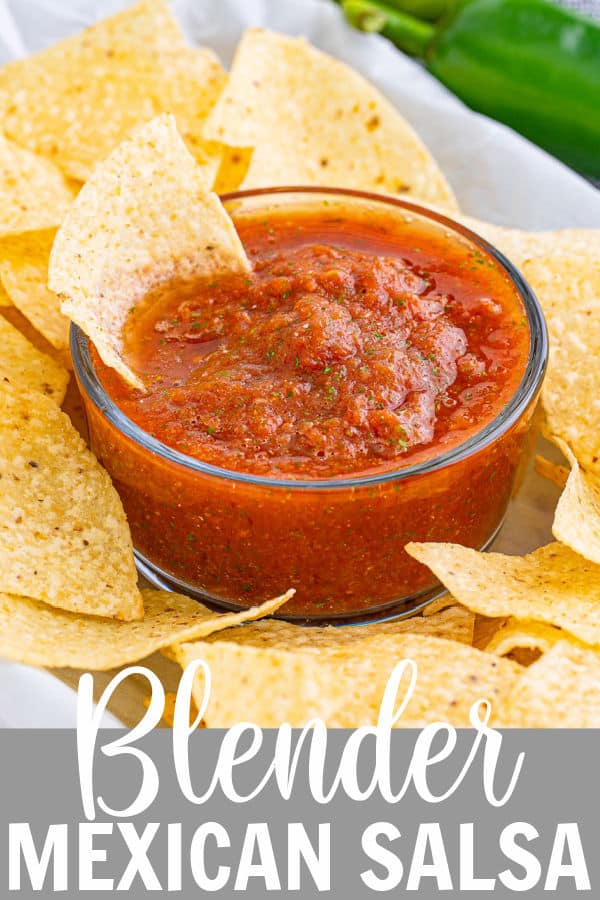 salsa in a bowl surrounded by tortilla chips
