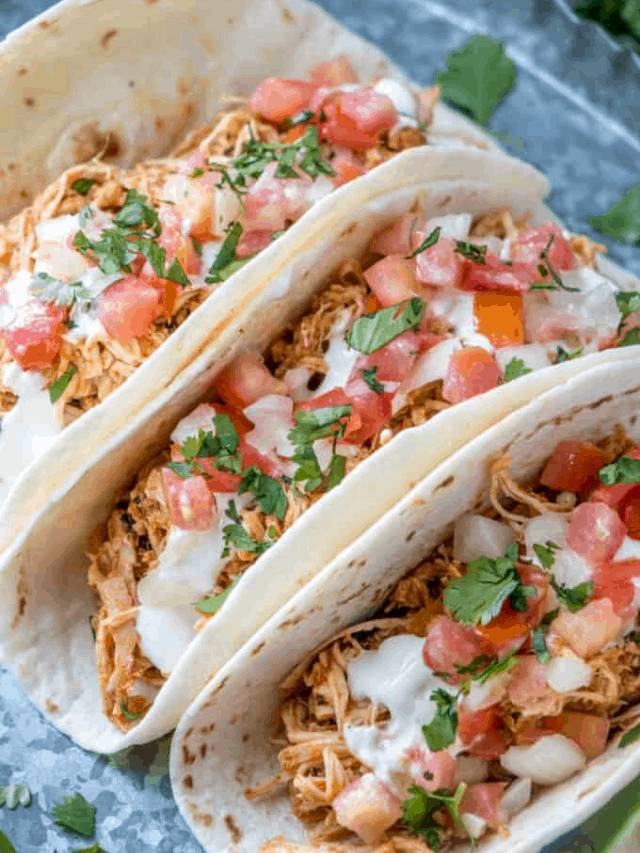 SLOW COOKER CILANTRO LIME CHICKEN TACOS STORY