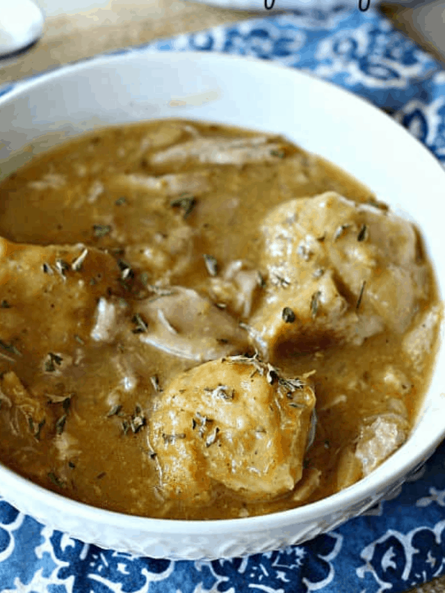 SLOW COOKER CHICKEN AND DUMPLINGS {SUPER EASY!} STORY