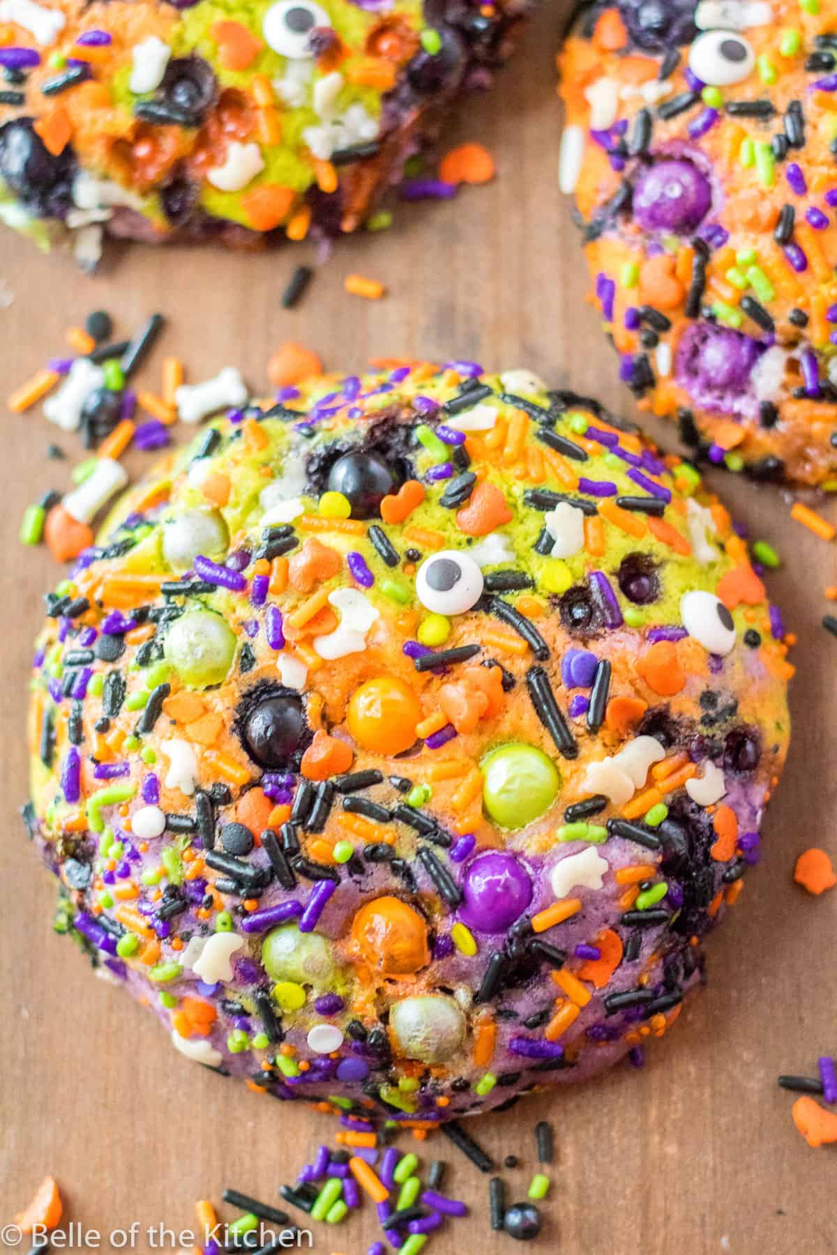 Halloween cookies with colorful sprinkles