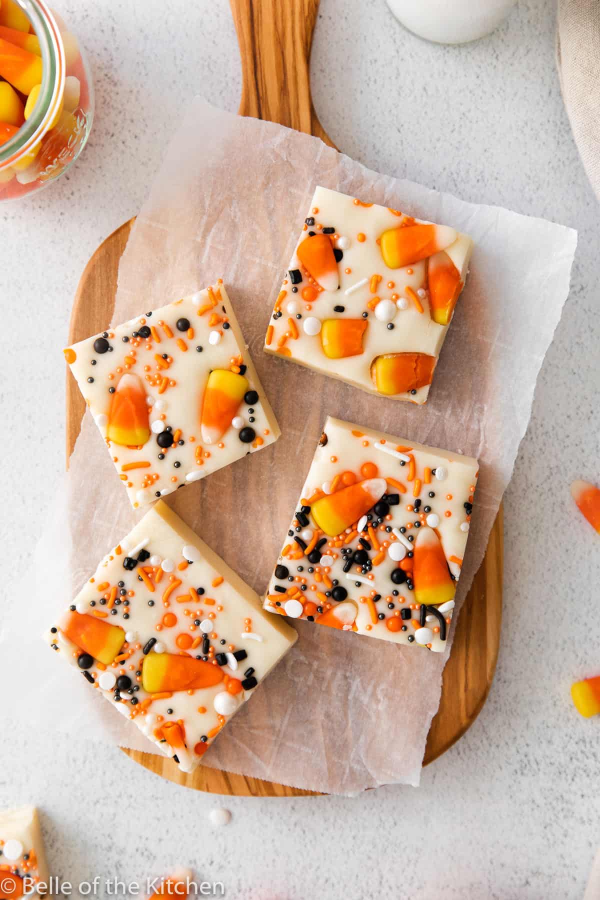 microwave fudge with candy corn