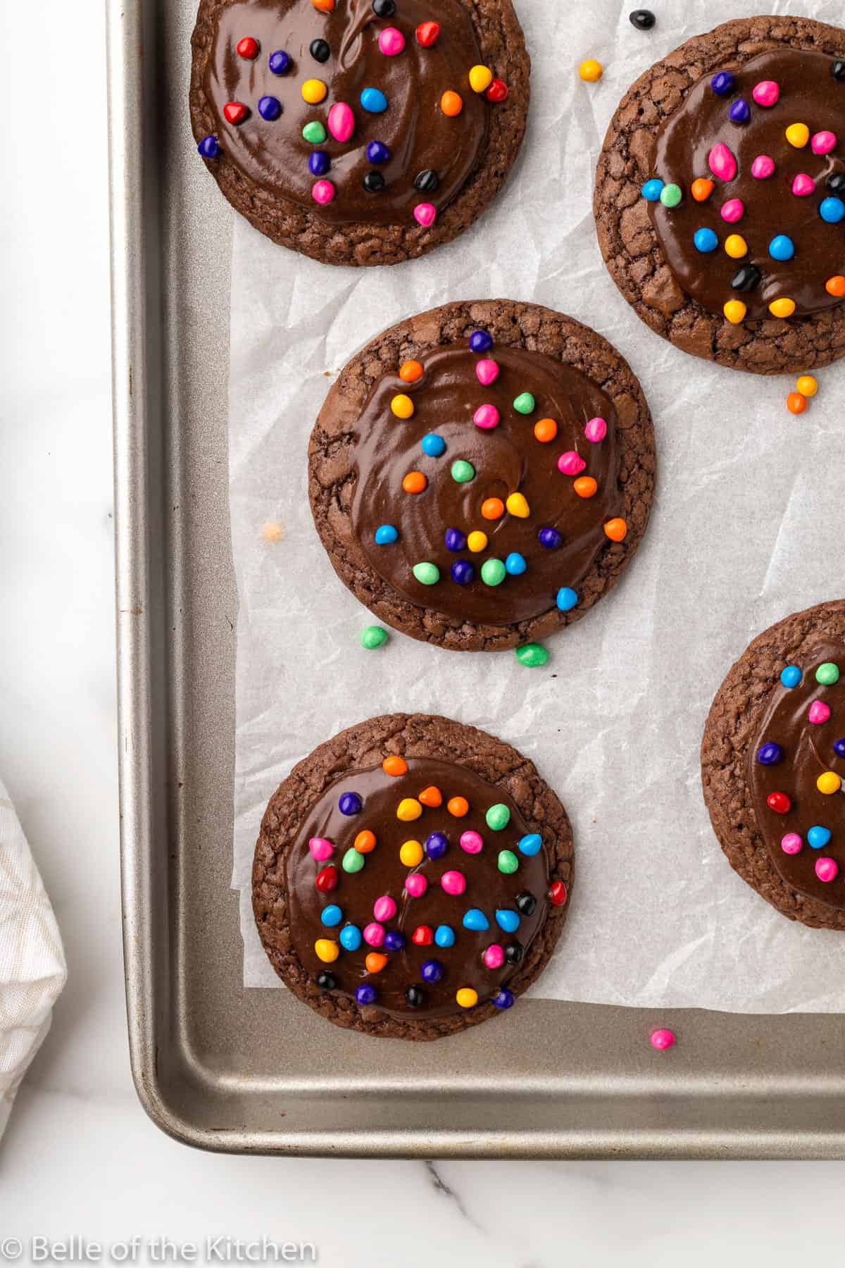 cosmic brownie mix cookies with sprinkles