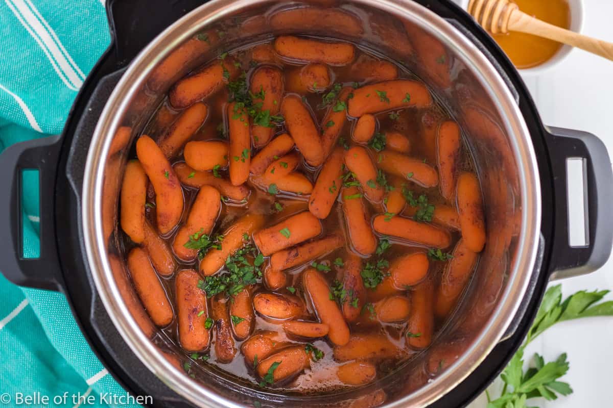 baby carrots in a brown sugar sauce