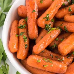 instant pot carrots in a white dish