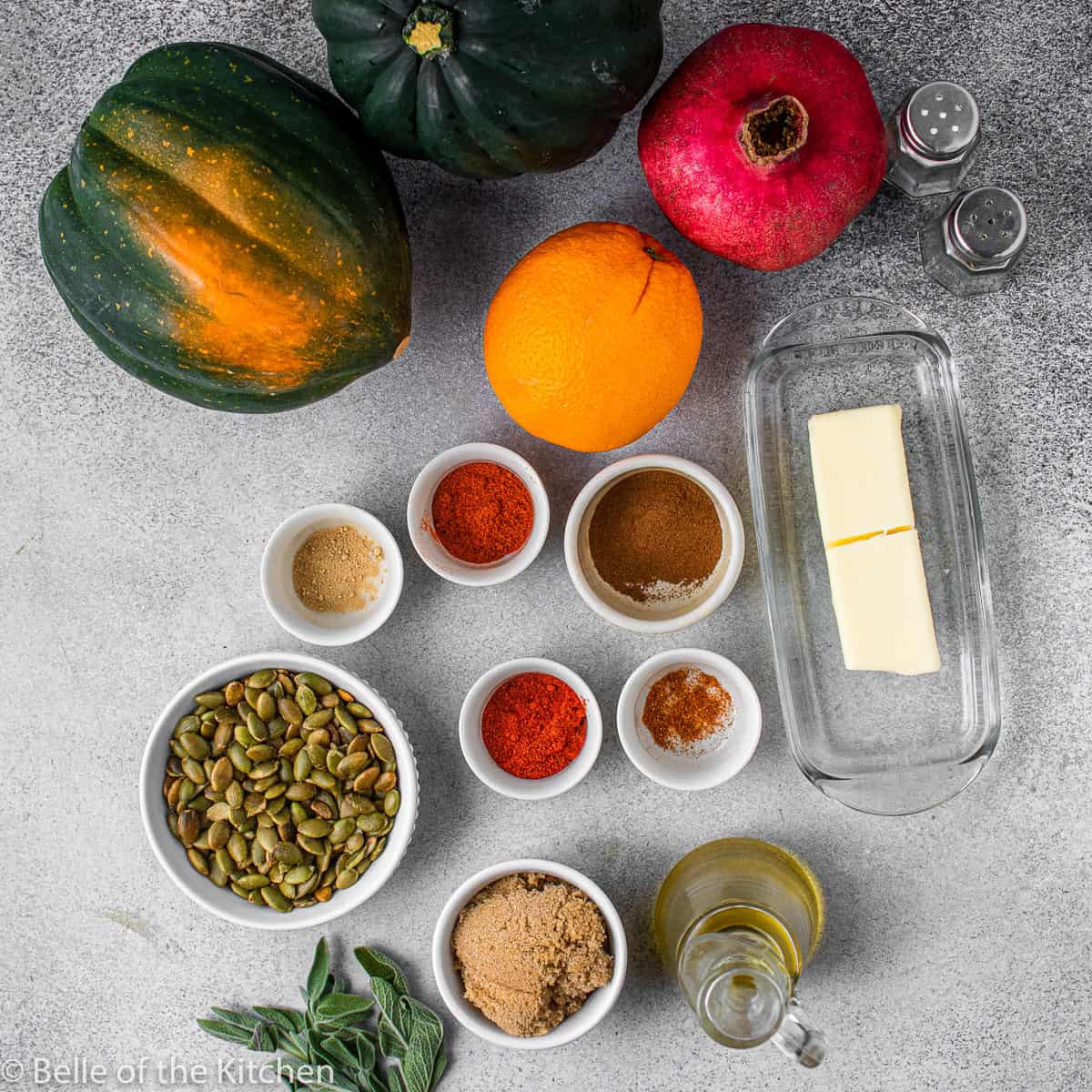 ingredients for roasted acorn squash