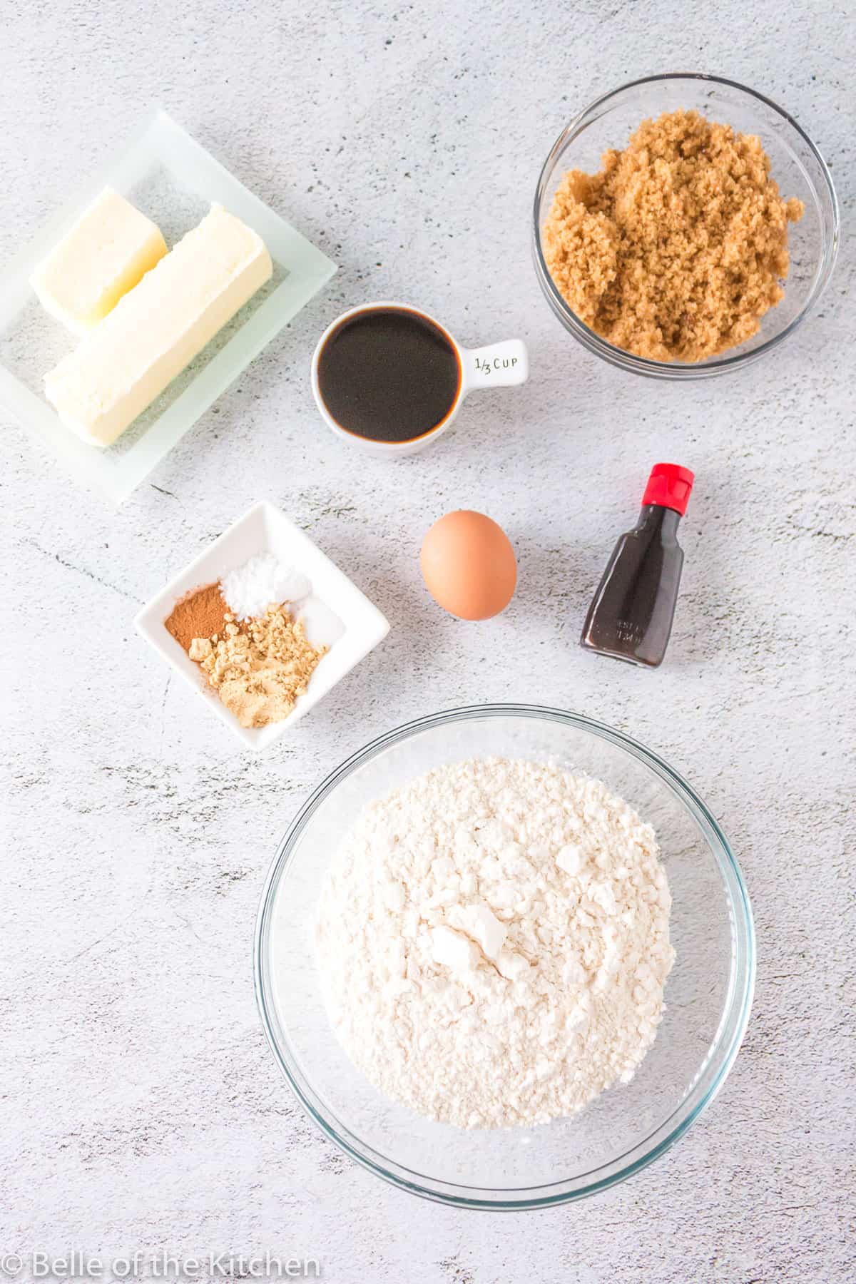 ingredients laid out to make cookies