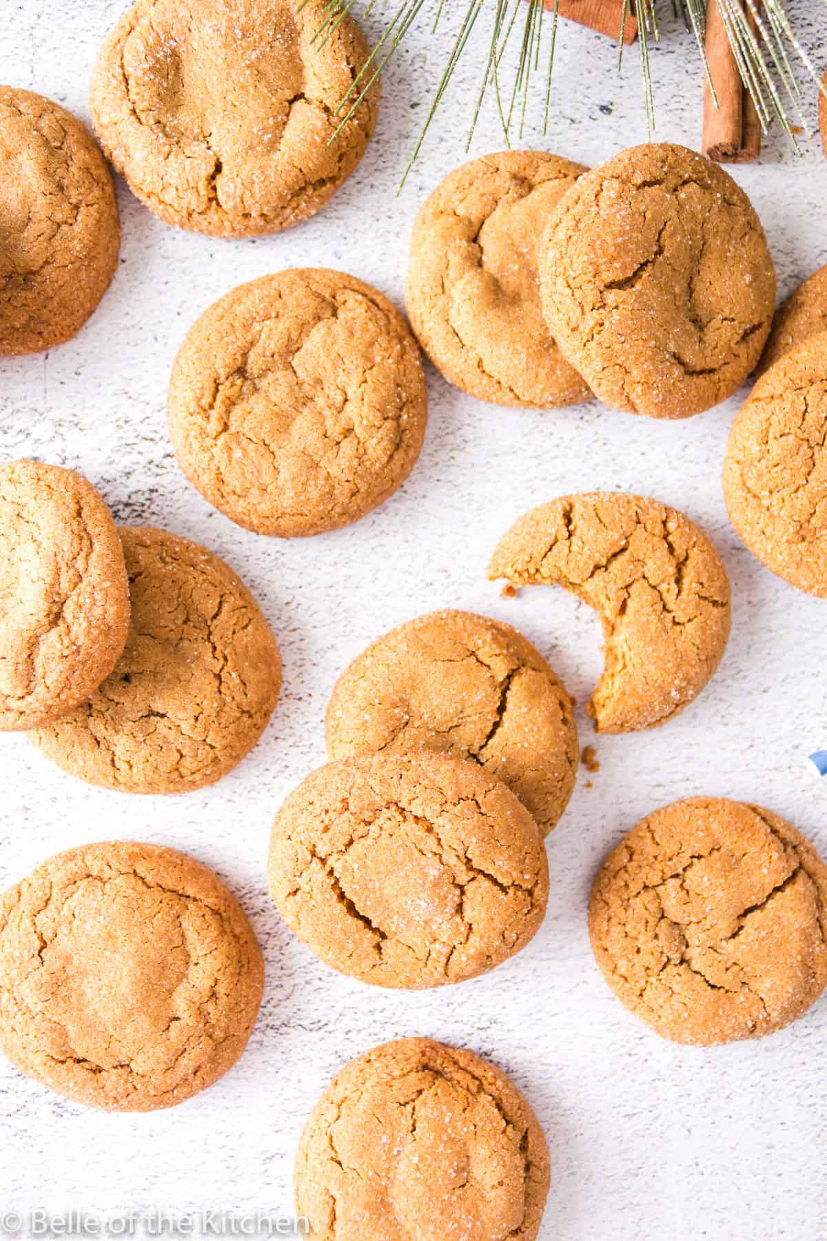 molasses cookies on a white background