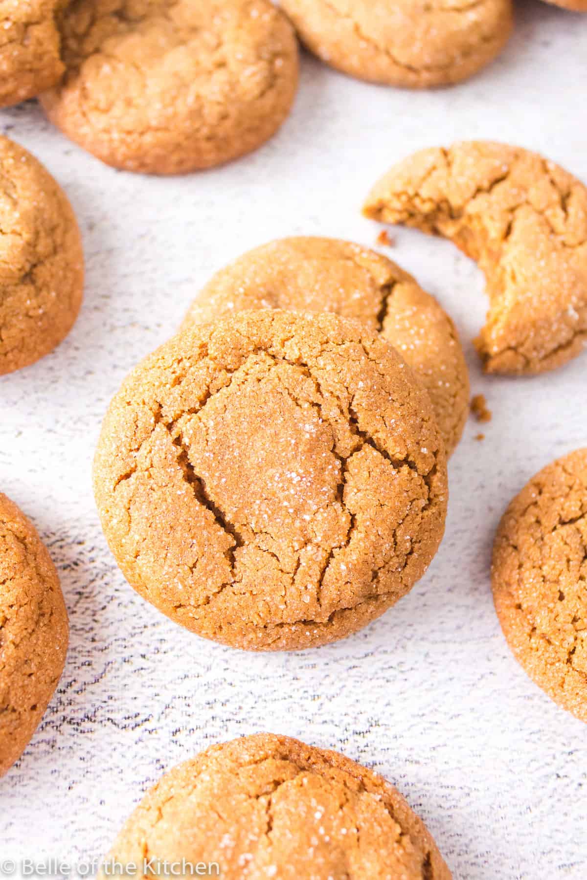 molasses cookies on a white background