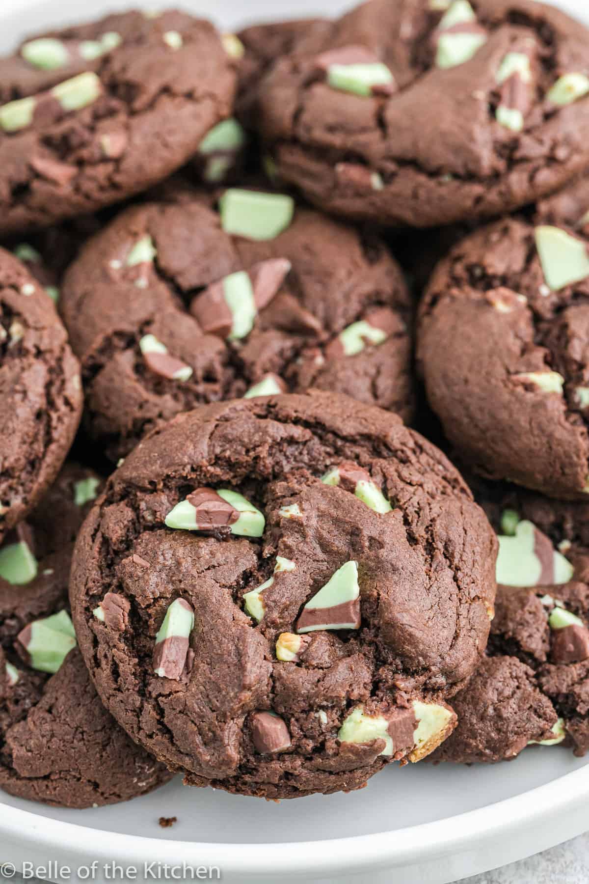 andes mint cookies on a plate