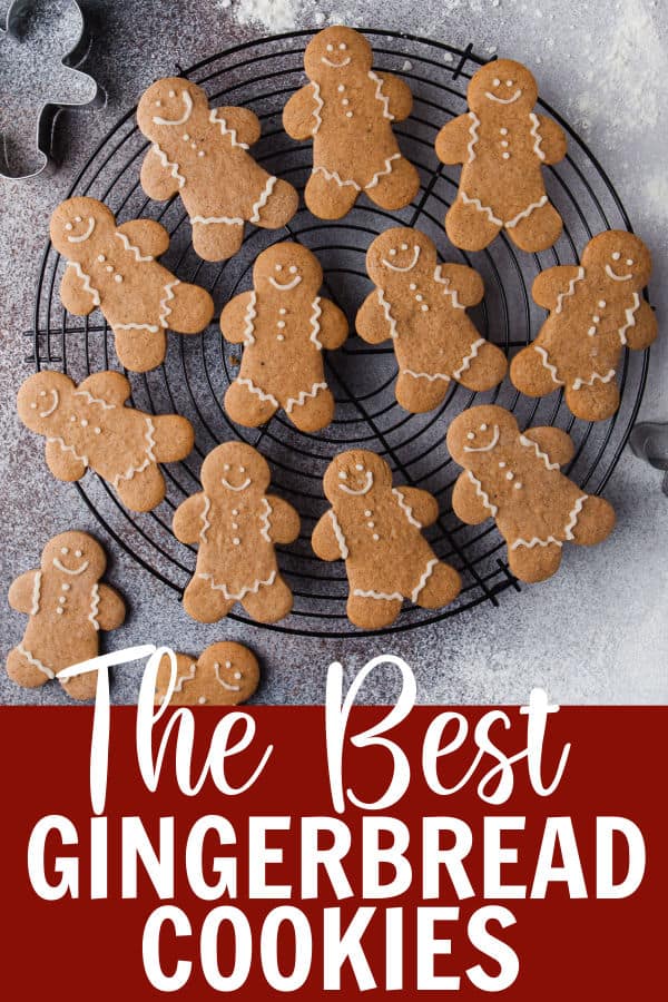 gingerbread man cookies on a wire rack