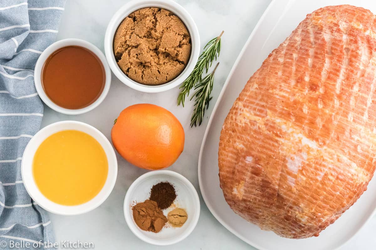 ingredients laid out to make ham