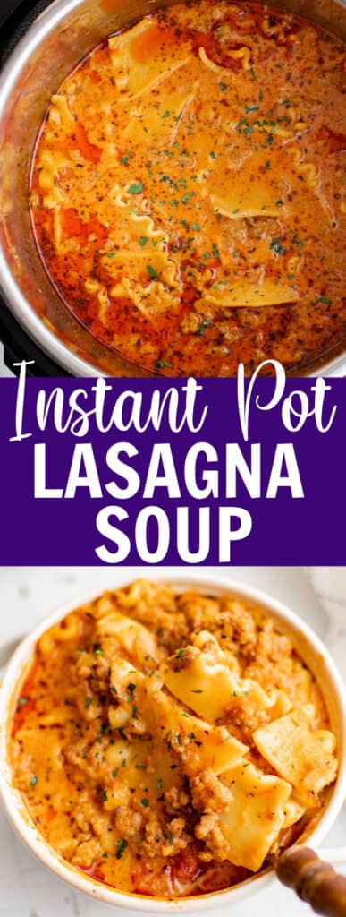 lasagna soup inside of an instant pot