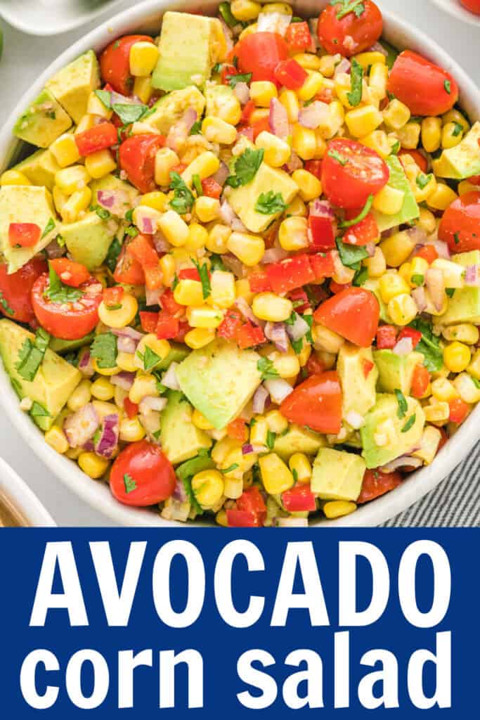 a bowl of avocado corn salad
