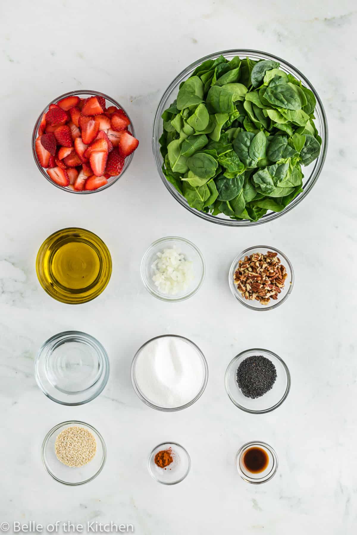 ingredients in bowls on a counter top