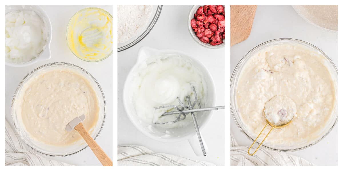step by step photos for making strawberry pancake batter