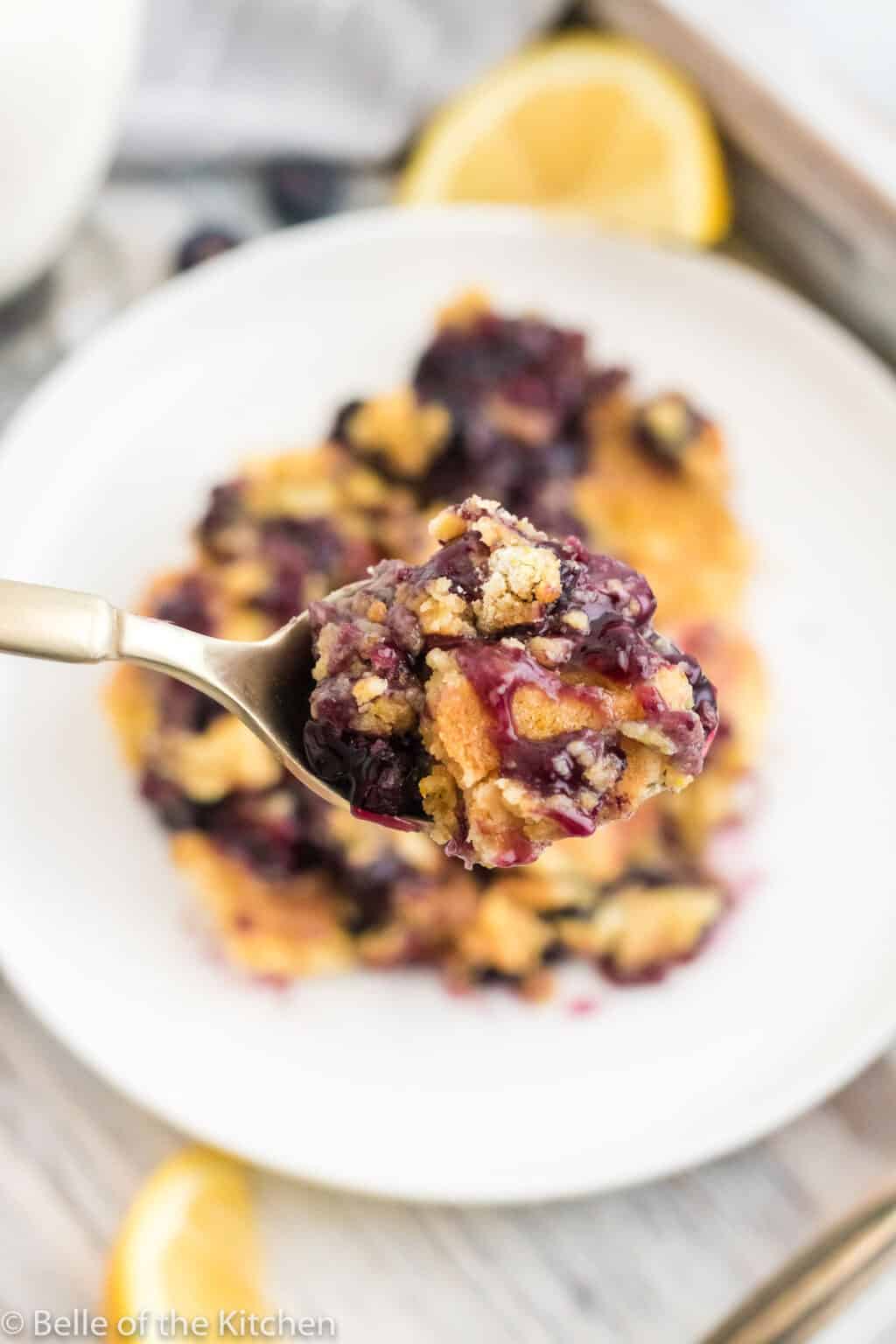 Lemon Blueberry Dump Cake - Belle of the Kitchen