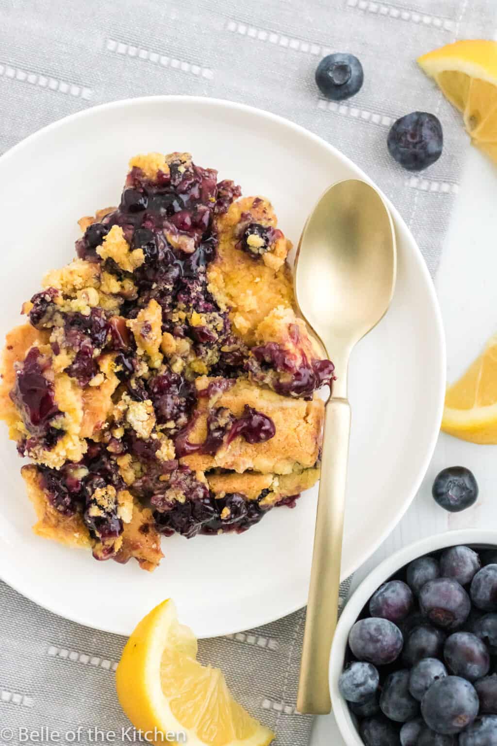 Lemon Blueberry Dump Cake - Belle of the Kitchen