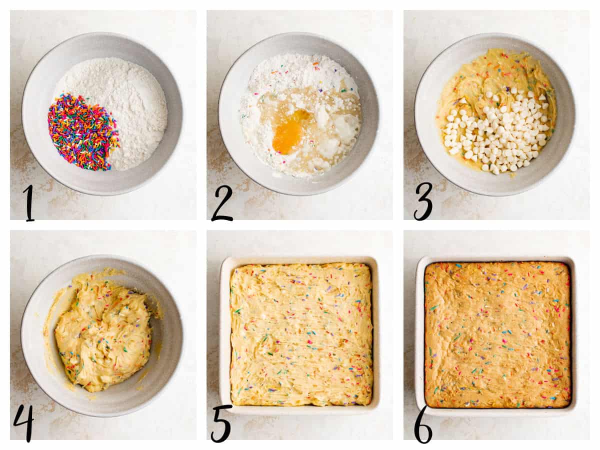 step by step photos for how to make cookie bars