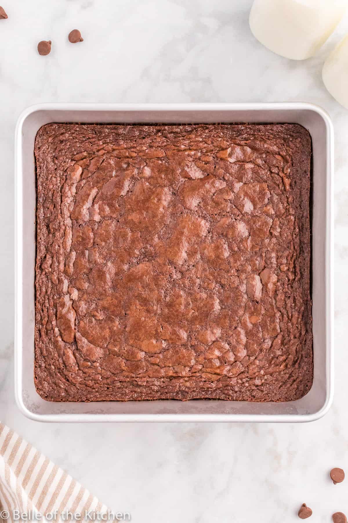 a square pan of brownies.