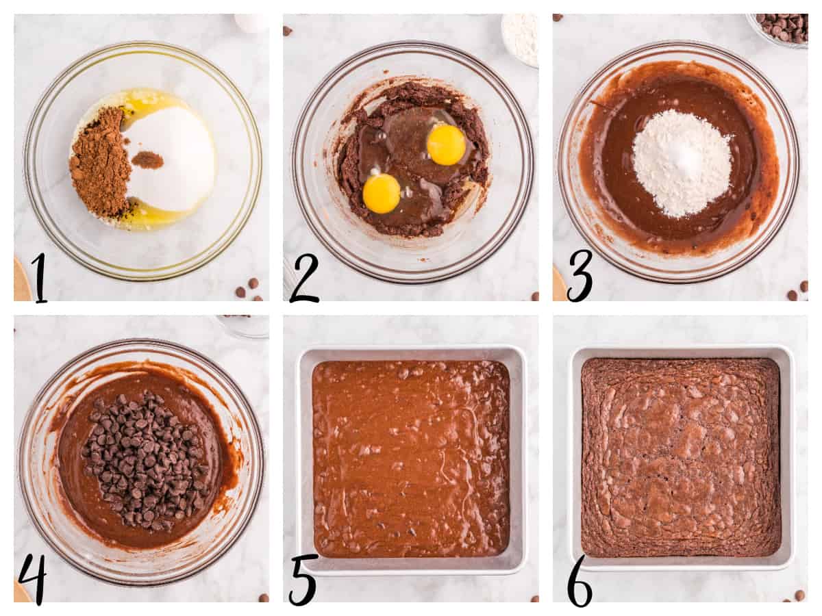 how to make chocolate chip brownies step by step photos.