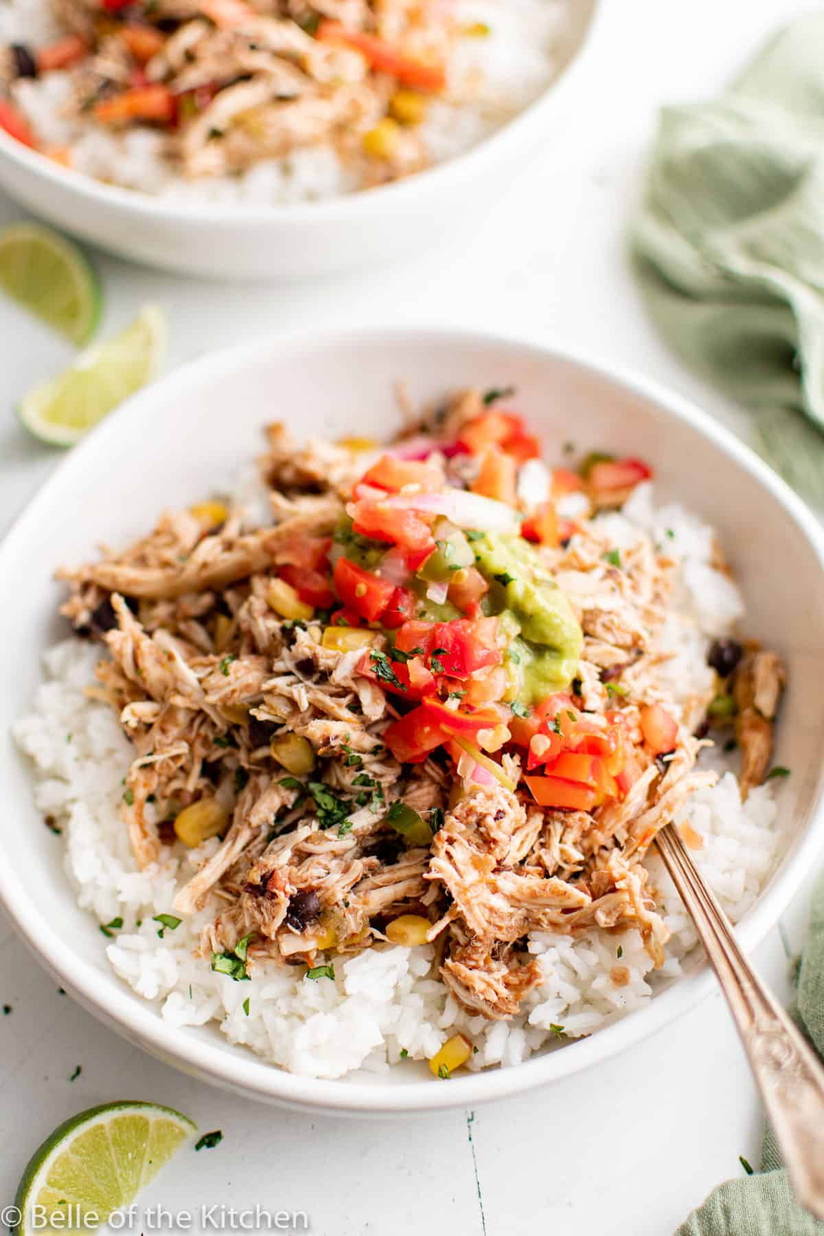 Slow Cooker Chicken Burrito Bowls – Belle of the Kitchen
