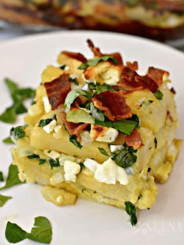 Bacon, Spinach, and Feta Breakfast Casserole Story Belle of the Kitchen