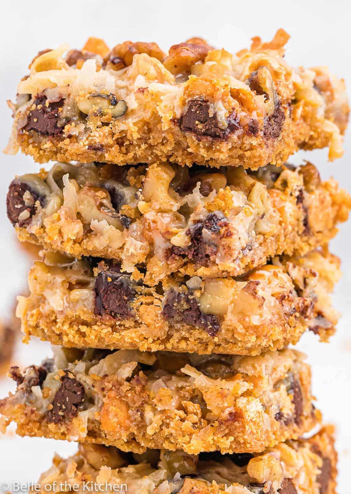 a stack of 7 layer bars.