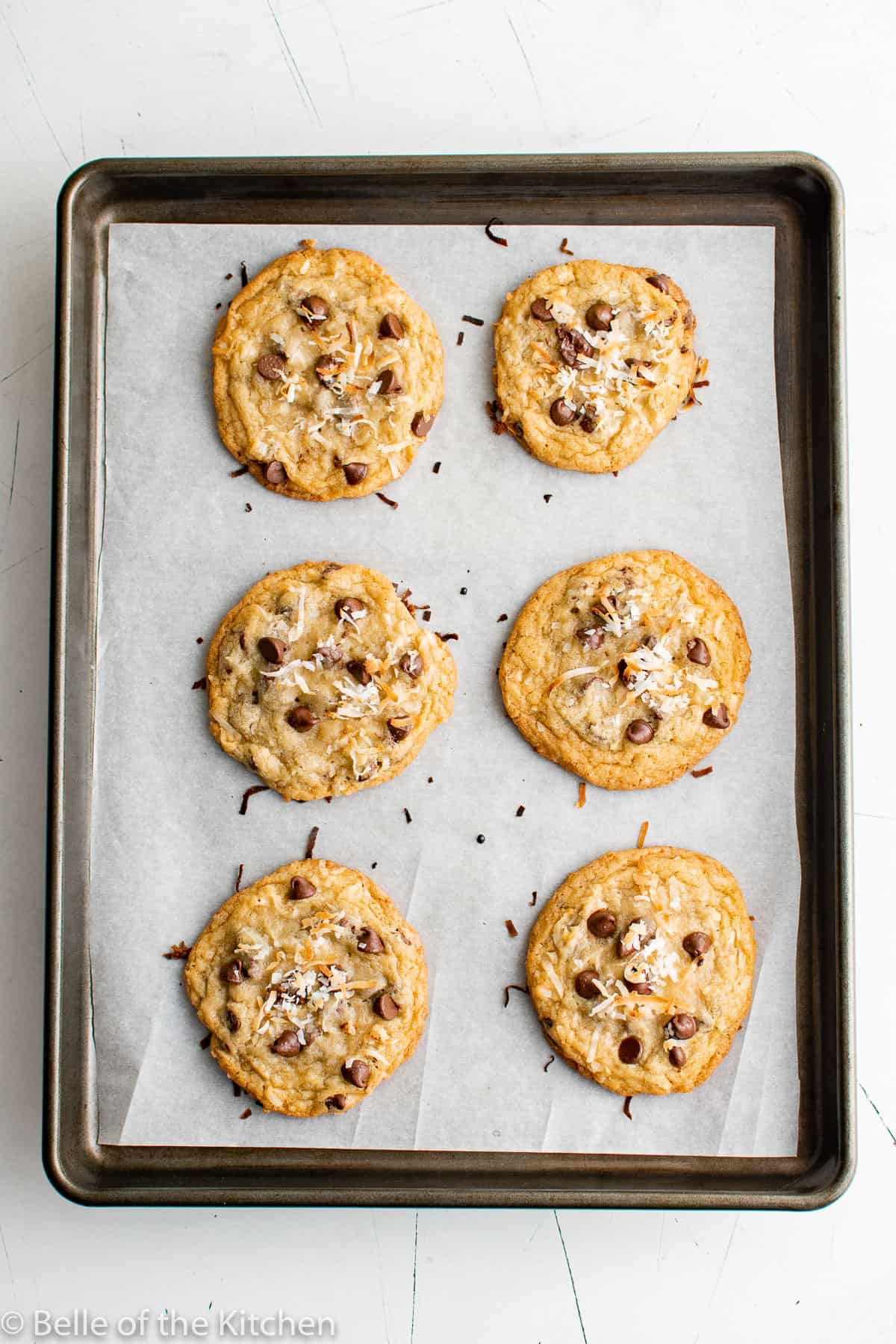 baked cookies on a baking sheet.