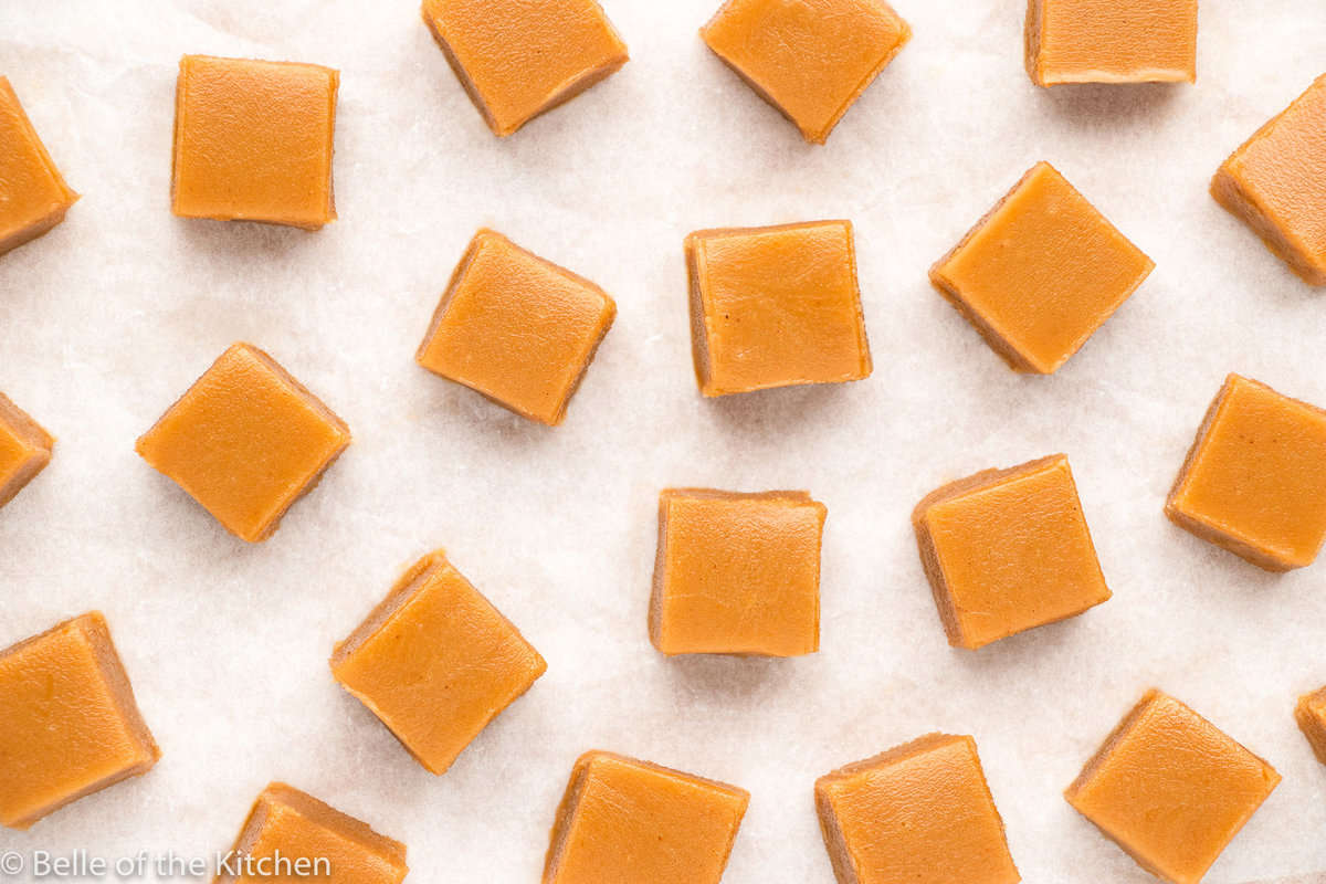cubes of peanut butter fudge.