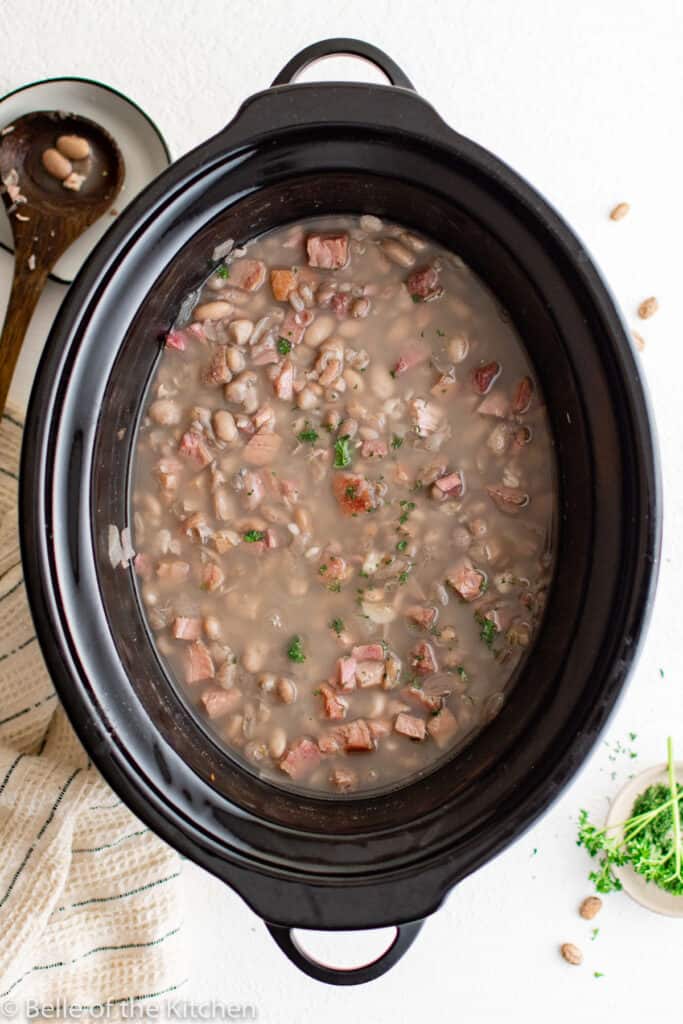 Crockpot Ham and Beans Belle of the Kitchen