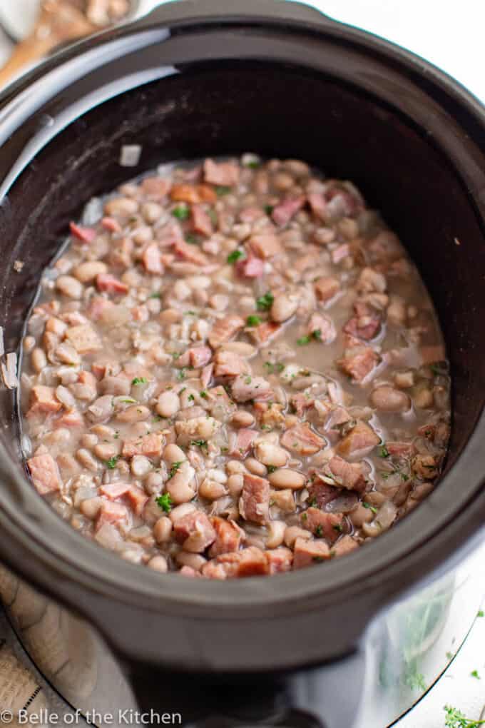 Crockpot Ham and Beans Belle of the Kitchen