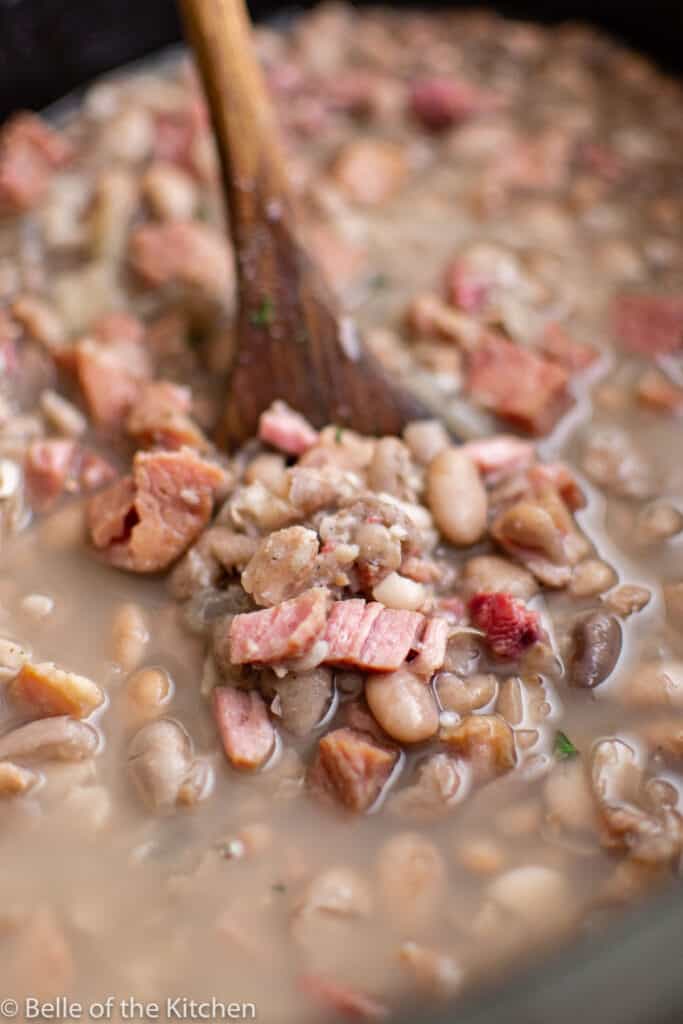 Crockpot Ham and Beans Belle of the Kitchen