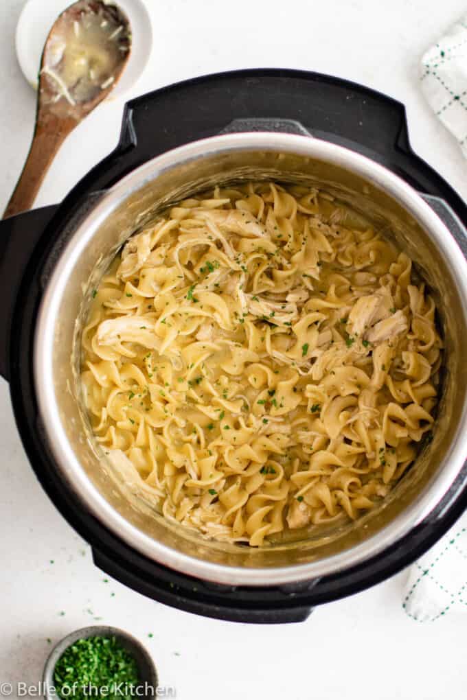 Instant Pot Chicken and Noodles - Belle of the Kitchen