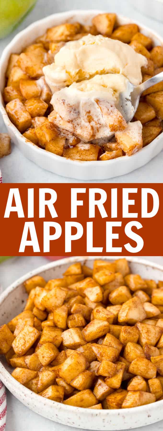 a bowl of fried apples.