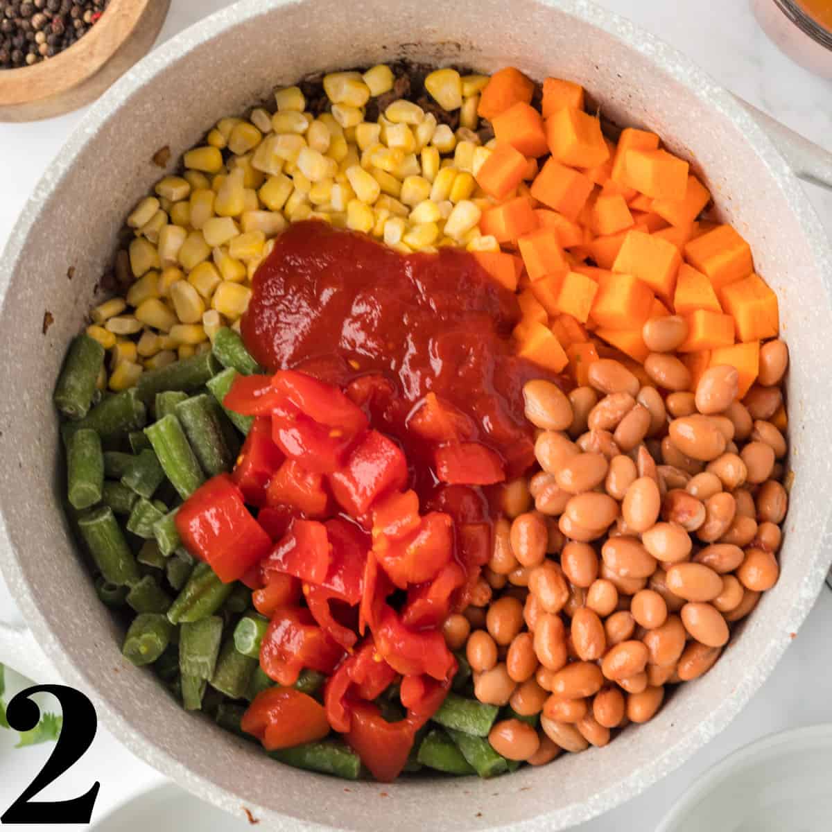 ingredients in a dutch oven.