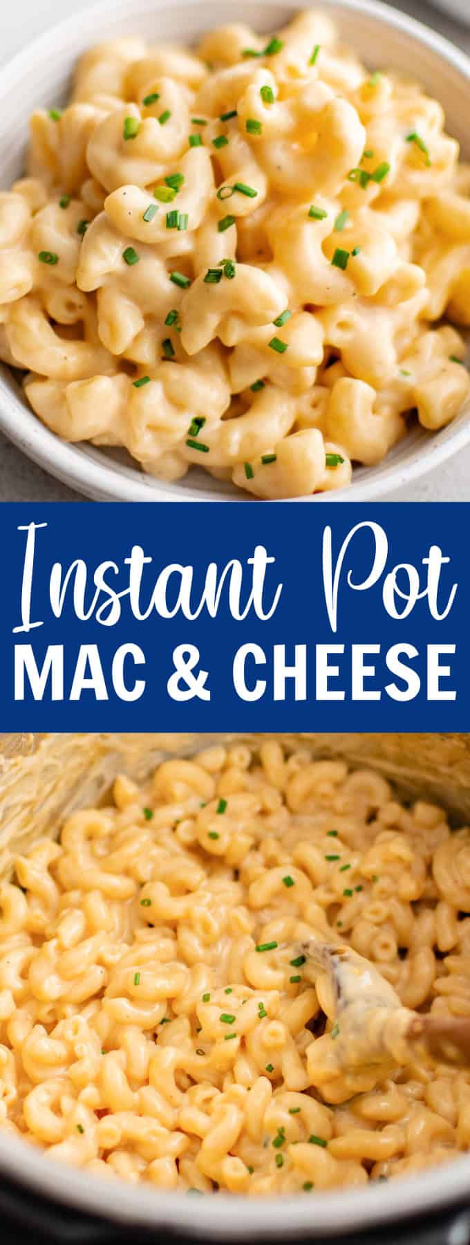 A white bowl of macaroni and cheese next to a fork.