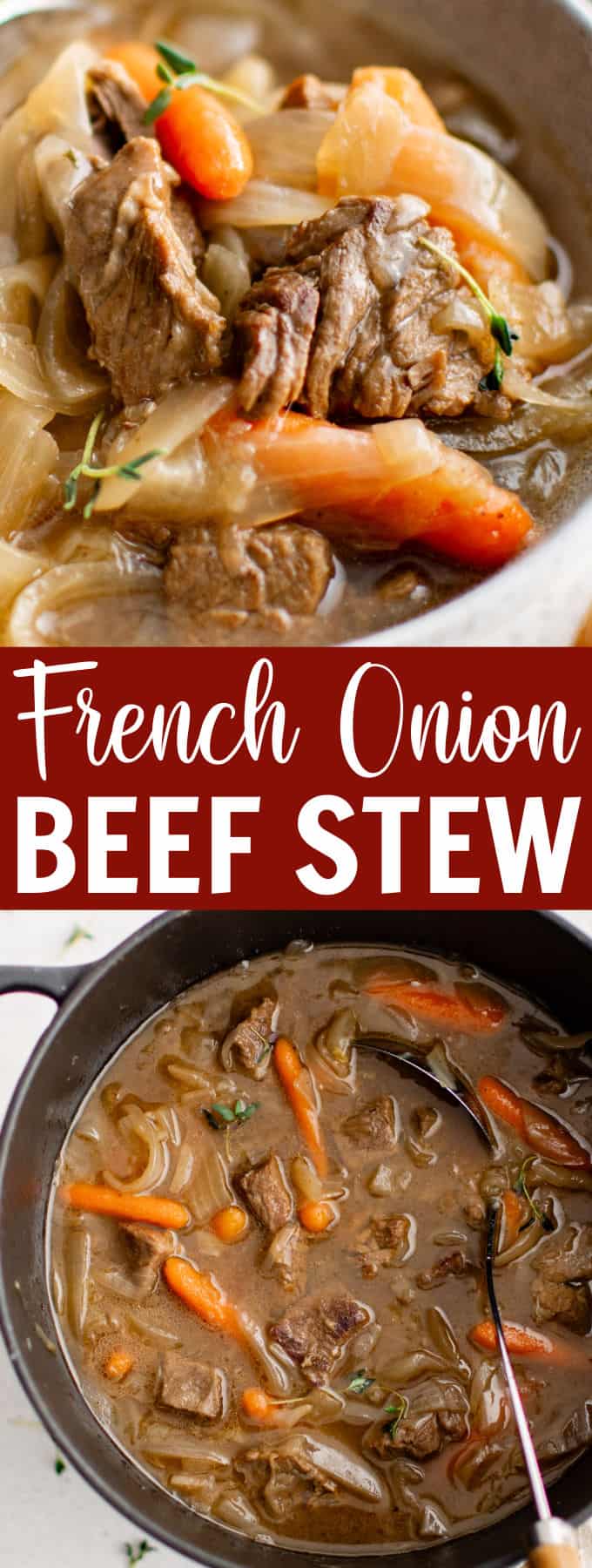 A large pot full of beef stew with carrots.