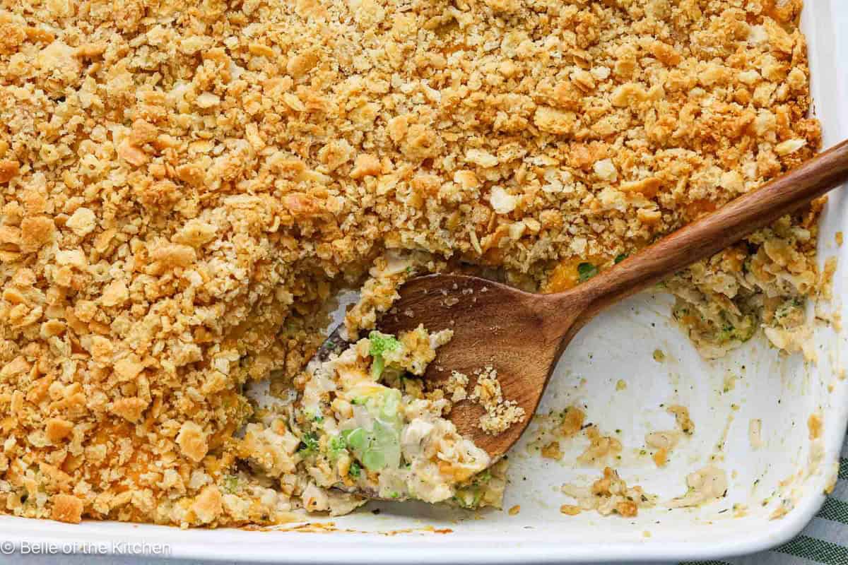 Easy Chicken Broccoli Rice Casserole - Belle of the Kitchen